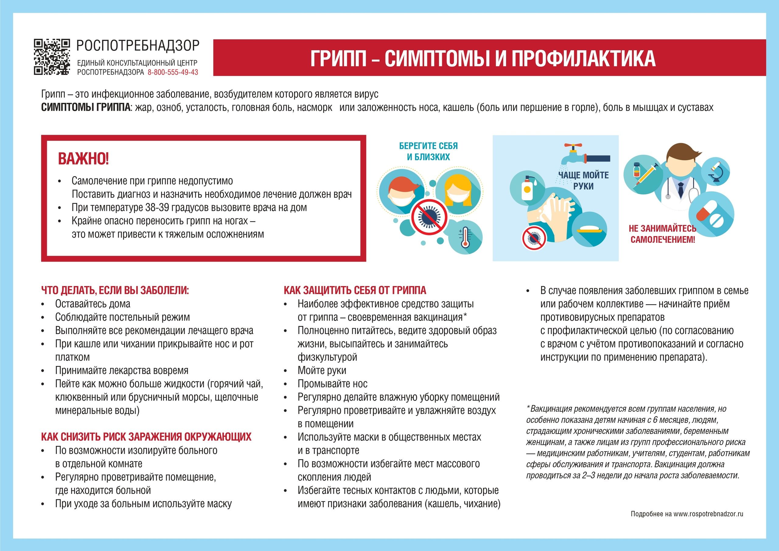 ПРОФИЛАКТИКА ГРИППА – СОВЕТЫ РОСПОТРЕБНАДЗОРА